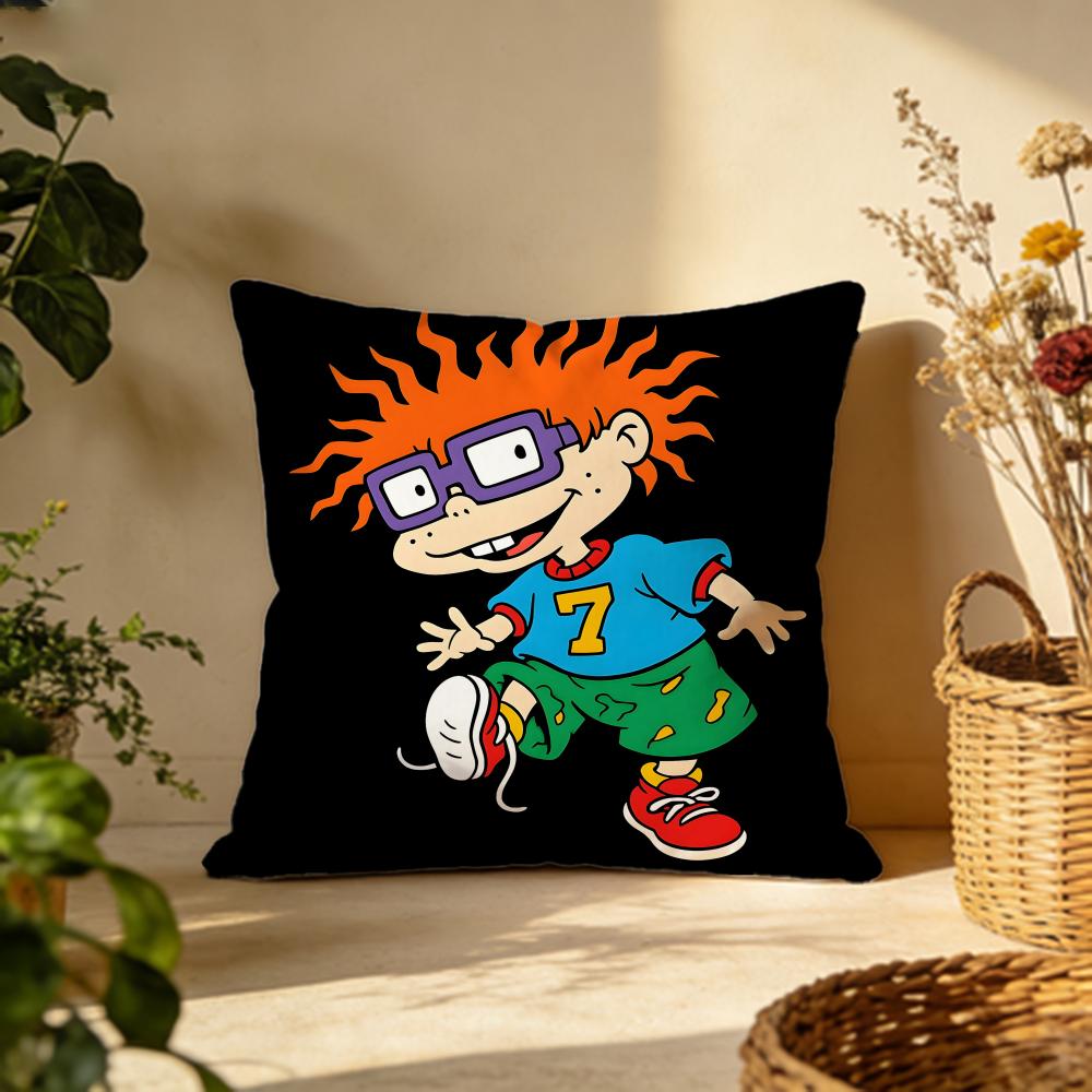 Trendy RRugratses Cushion Cover Versatile DoubleSided Pillow Case Fit for Sofa Bed Car Daily Decor
