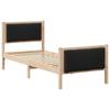 Black Bed Frame with Headboard 75 x 190 cm Fabric