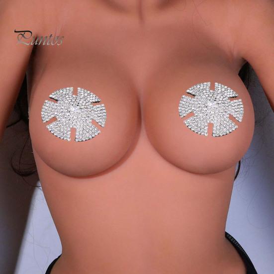 1 pár nálepek na bradavky Sexy lepidlo Luxusní opakovaně použitelný lepící dárek Lesklý kamínkový obal na prsa Paštiky Body šperky