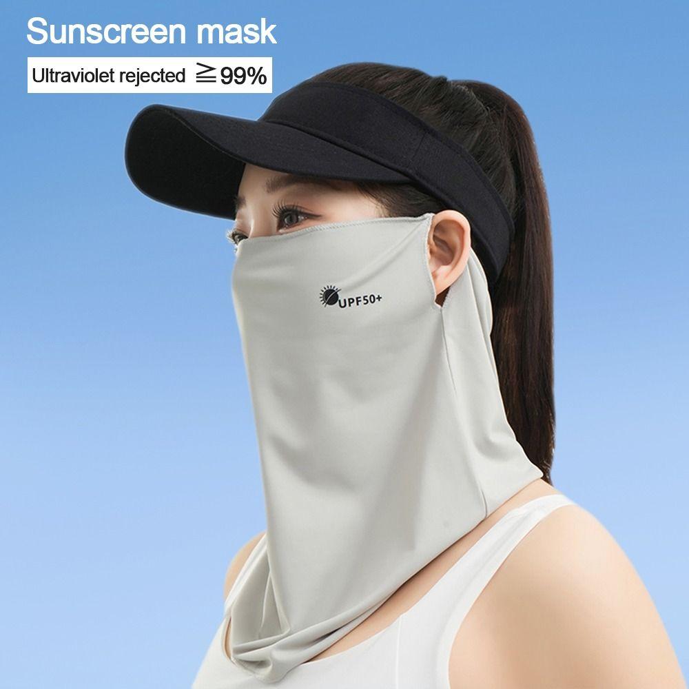 Breathable Sunscreen Face Veil UV Protection Face Cover Durable Ice Silk Face Mask