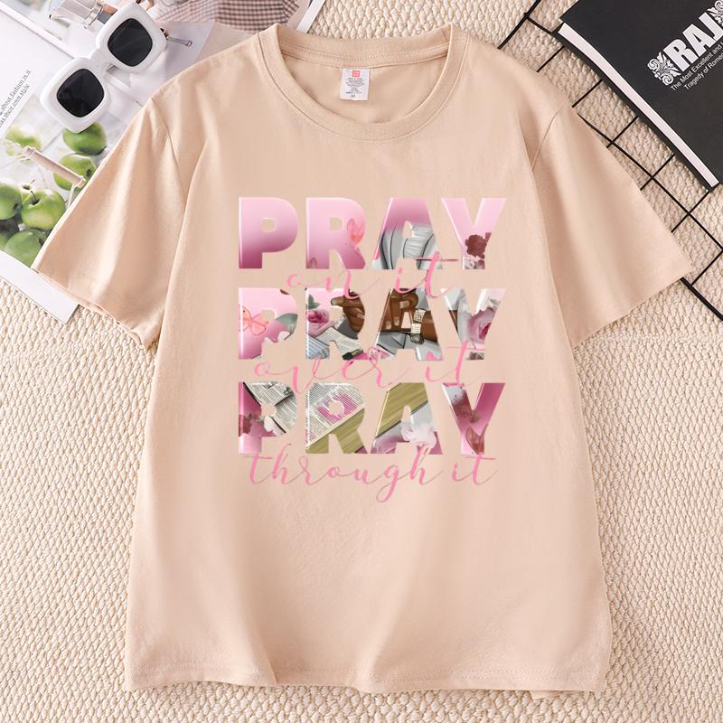 Pray Over It Print TShirt Unisex Casual Crew Neck Short Sleeve Tshirts Unisex And Unisex Casual Summer TShirts Streetwear