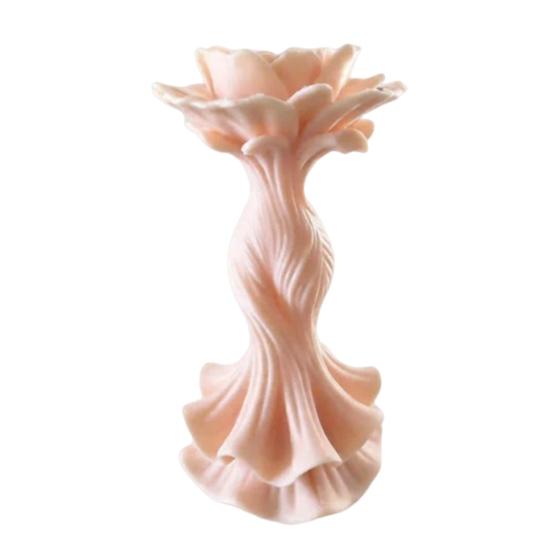 3D Printed Elegant Twisted Rose Flower Statue Dress Figurine Small for Living Room