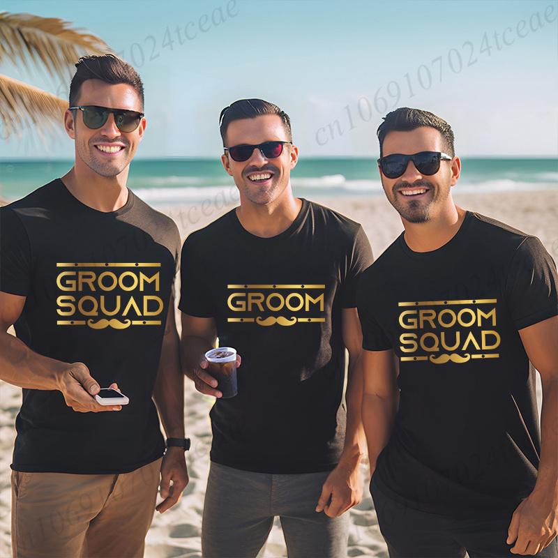 Bachelor Stag Party T-Shirt Team Groom Graphic Tee, Funny Wedding Day Clothes, Best Man Shirt for Groom Squad, Oversized T-Shirt