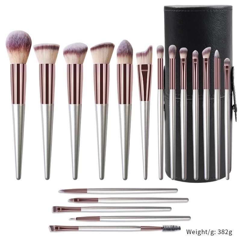 18 Black Makeup Brush Set  High-quality Solid Wood Handle Makeup Brush Complete Set