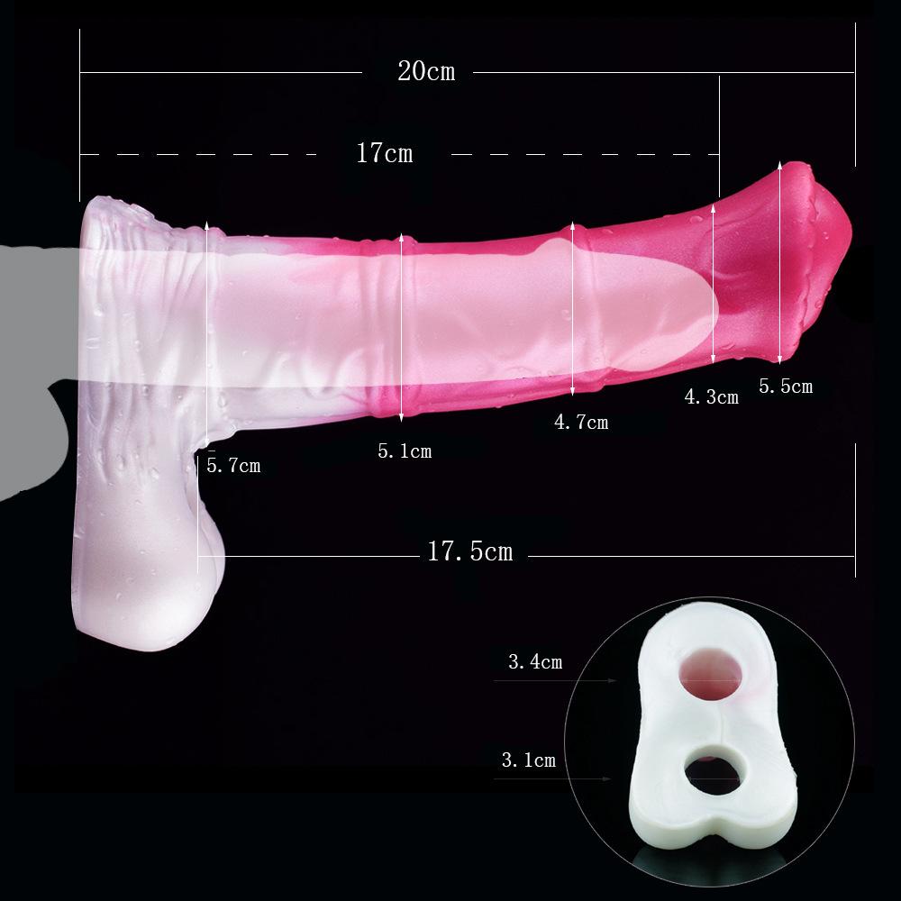 Horse Penis Sheath Mix Color Cock Enlargement Soft Liquid Silicone Wearable Animal Dildo Adult Game Sex Toys For Couples