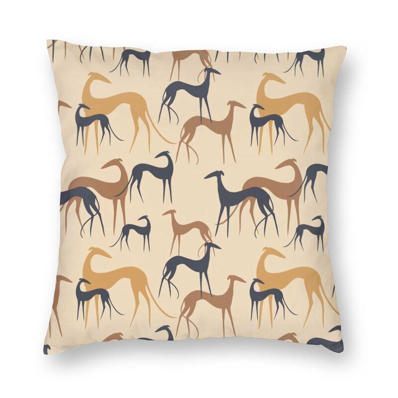 Windhund Kunst Silhouette Kissenbezug Sofa Heimdeko Whippet Quadratischer Kissenbezug