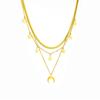 SSeeSY Vintage Fashion Multi-layer Necklace Star and Moon Snake Chain Necklace Polish Stainless Steel Necklace for Women