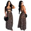 C7501 Leopard Print Off-Shoulder Backless Dress - Women's Sexy European & American Fashion