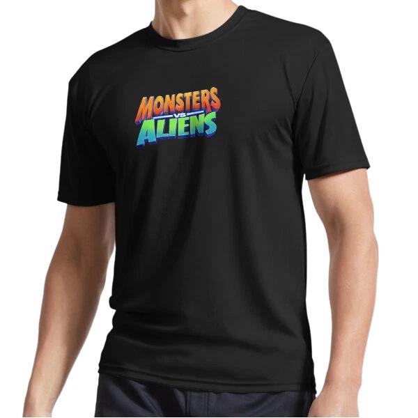 

New Monsters Vs Aliens Logo Active Logo T-Shirt Funny Size S to 5XL L