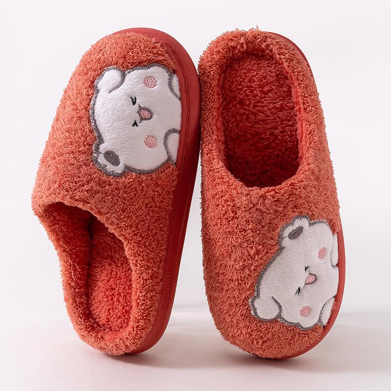 Qidashun new cartoon cotton slippers, autumn and winter indoor and outdoor couple cotton shoes to keep warm and cute cotton tows