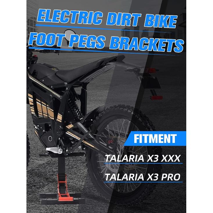 

Foot Pegs Brackets Holder Kits Footpeg Pedal Bracket Support for Talaria XXX X3/PRO EBike Electric Dirt Bike Black