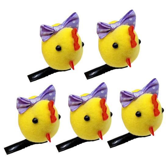 1/2/5Pcs Hair Pin Flocking Cartoon Capibara Chick Duck Decor Spring Design Metal Hair Clips Decorative Holiday Party Hairpins Hair Accessories