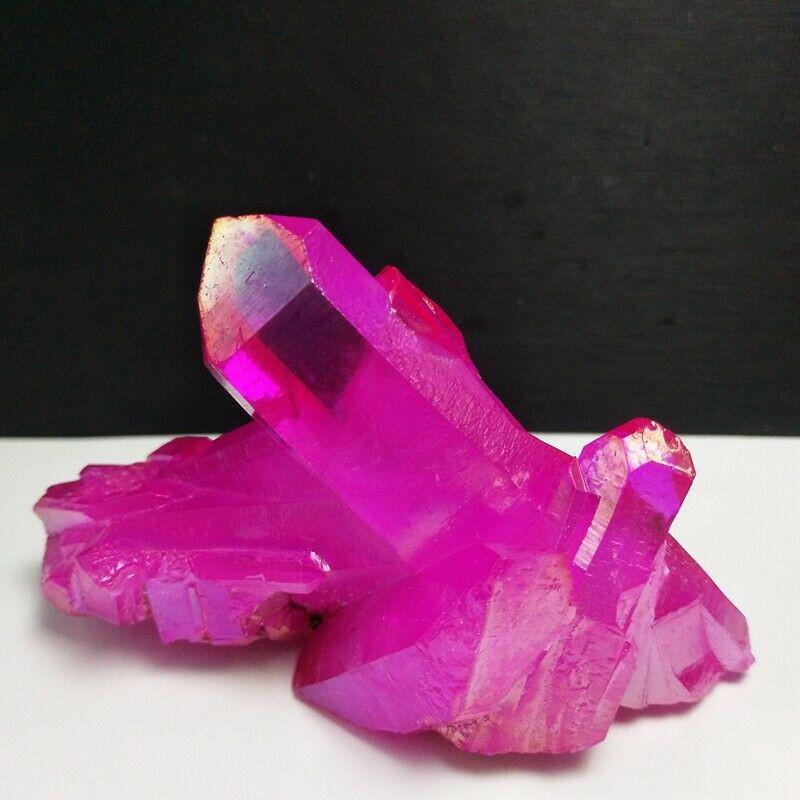 Natural Titanium Druzy Quartz Cluster Crystal Red Geode Gemstone Decor Specimen