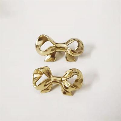 1PC Drawer Handle Furniture Brass Retro Single Hole Dresser Knob Bowknot Cabinet Pull