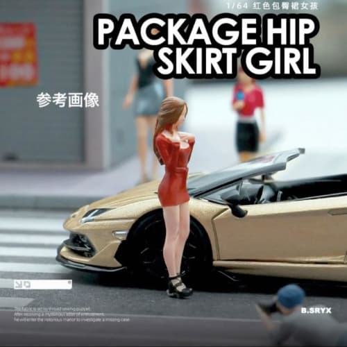 1/64 scale figure, casual clothes girl, miniskirt, red, 22223578, model, diorama