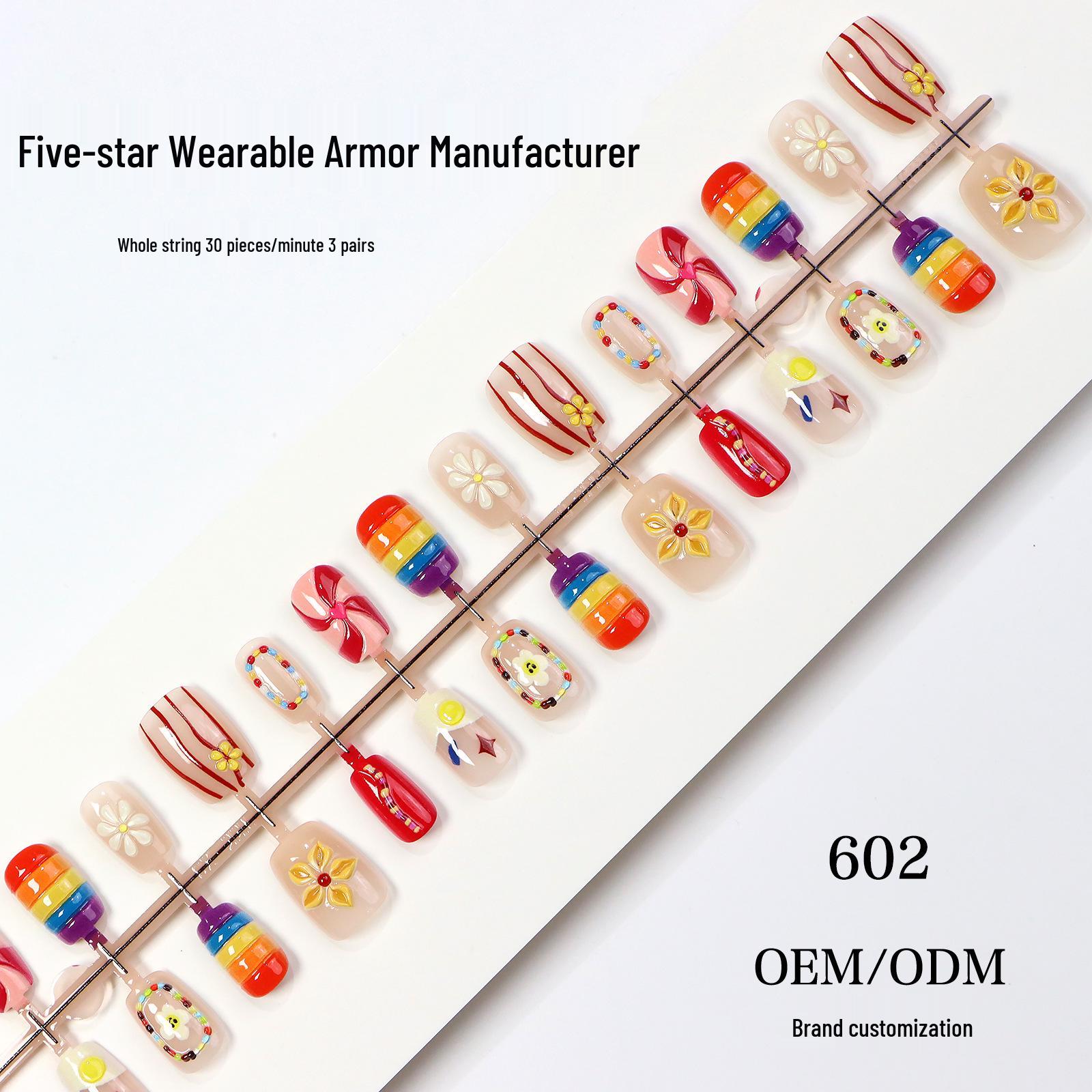 High-End 3D Embossed Translucent Press-On Nails: French Sunflower, White Moonlight, Cat Eye with Rainbow Ice Finish