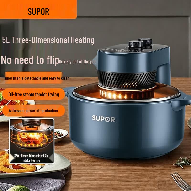 SUPOR 5L Steam & Roast Air Fryer with Visible Window