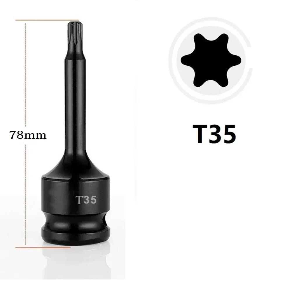 

Torx Screwdriver Bits 1/2inch Impact Drive Socket Adapter T20 T25 T27 T30 T35 T40 T45 T50 T55 T60 T70 T80 T100