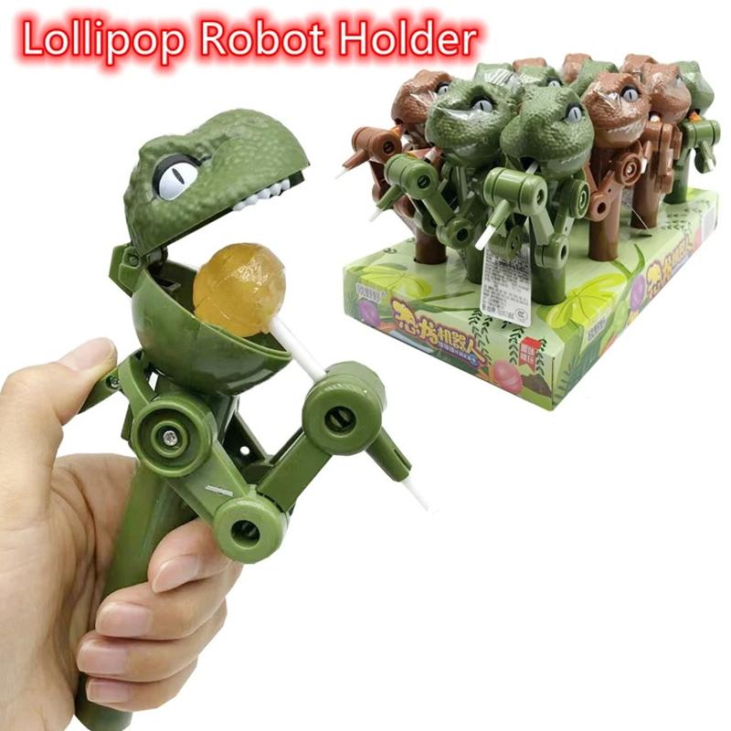 Dinosaur Lollipop Holder Toy Lollipop Robot Holder Candy Storage For Kids Dustproof Candy Storage Gift Cake Stand Novelty Toys
