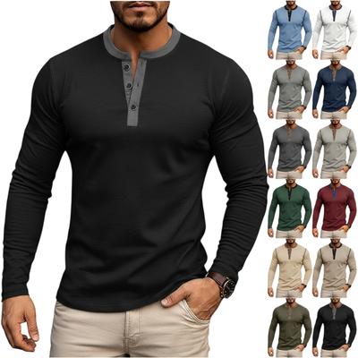 Men's Color Long Sleeve Tops Men's Casual Fashion Long Sleeve Tops