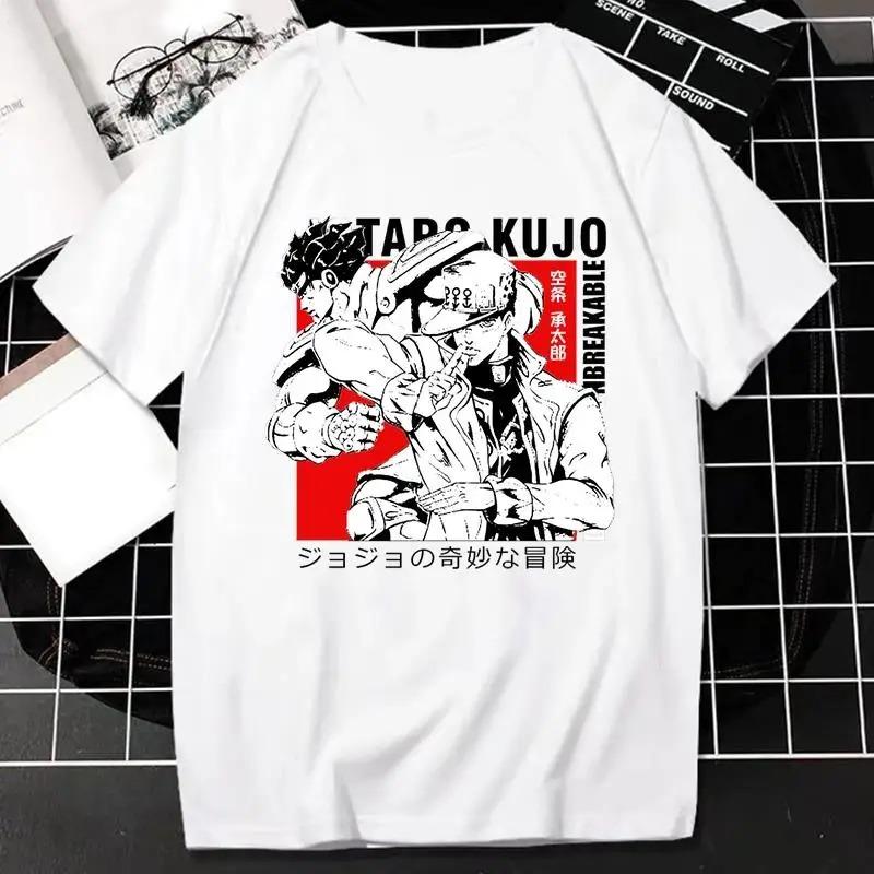 Japanese Anime JOJO Bizarre Adventure Graphic Print T Shirt Men Women Fashion Streetwear Short Sleeve Plus Size T Shirt Unisex