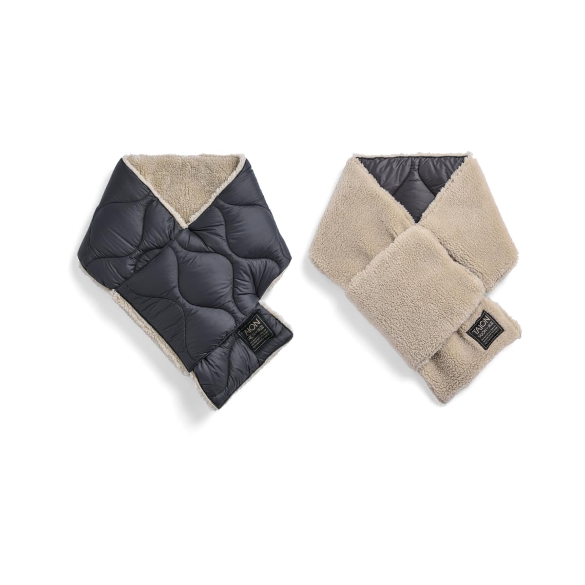 

Пуховый шарф Taion Темно-серый x Бежевый Один размер R201ALSML-1