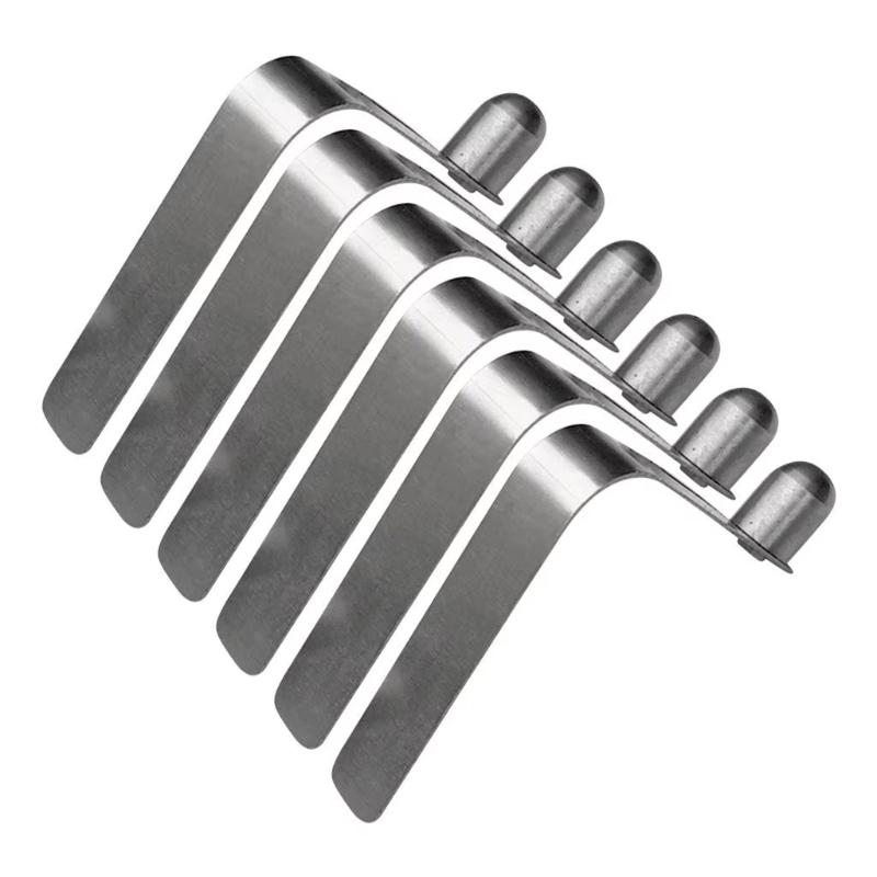 

6Pcs Metal Kayak Paddles Spring Clip Tent Poles Stainless Steel Push Button Clip Tube Locking Pin Clip Easy to Use 1