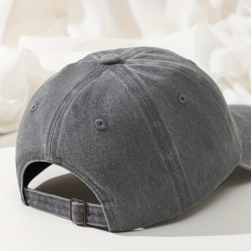 Baseball Hat Outdoor Casual Running Cap Retro Washed Casual Curved Brim Letter Print Baseball Cap