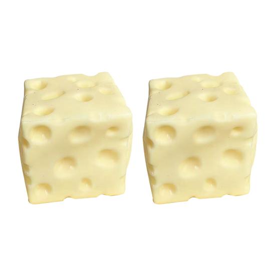 1/2/3Pcs Flour Filled Cheese Squeeze Toy Stress Relief Cheese Cube Fidget Toy Relaxation Focus Aid Soft Stress Ball Simulated Cheese Sensory Toy
