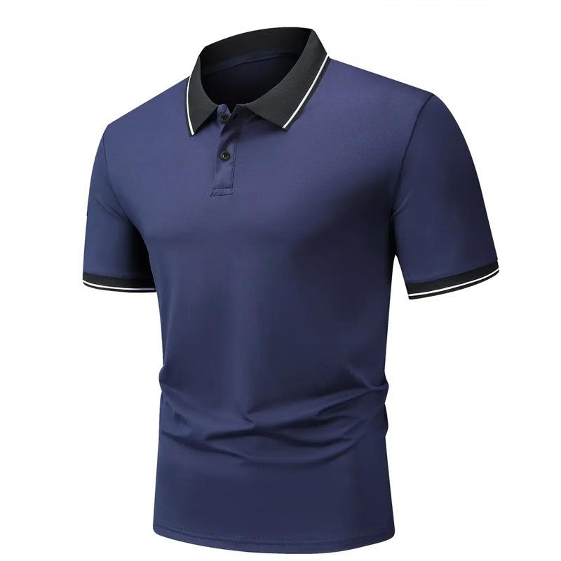 Men s Korean-Style Short-Sleeve Printed Casual Polo Shirt  Slim-Fit Breathable Button Top S