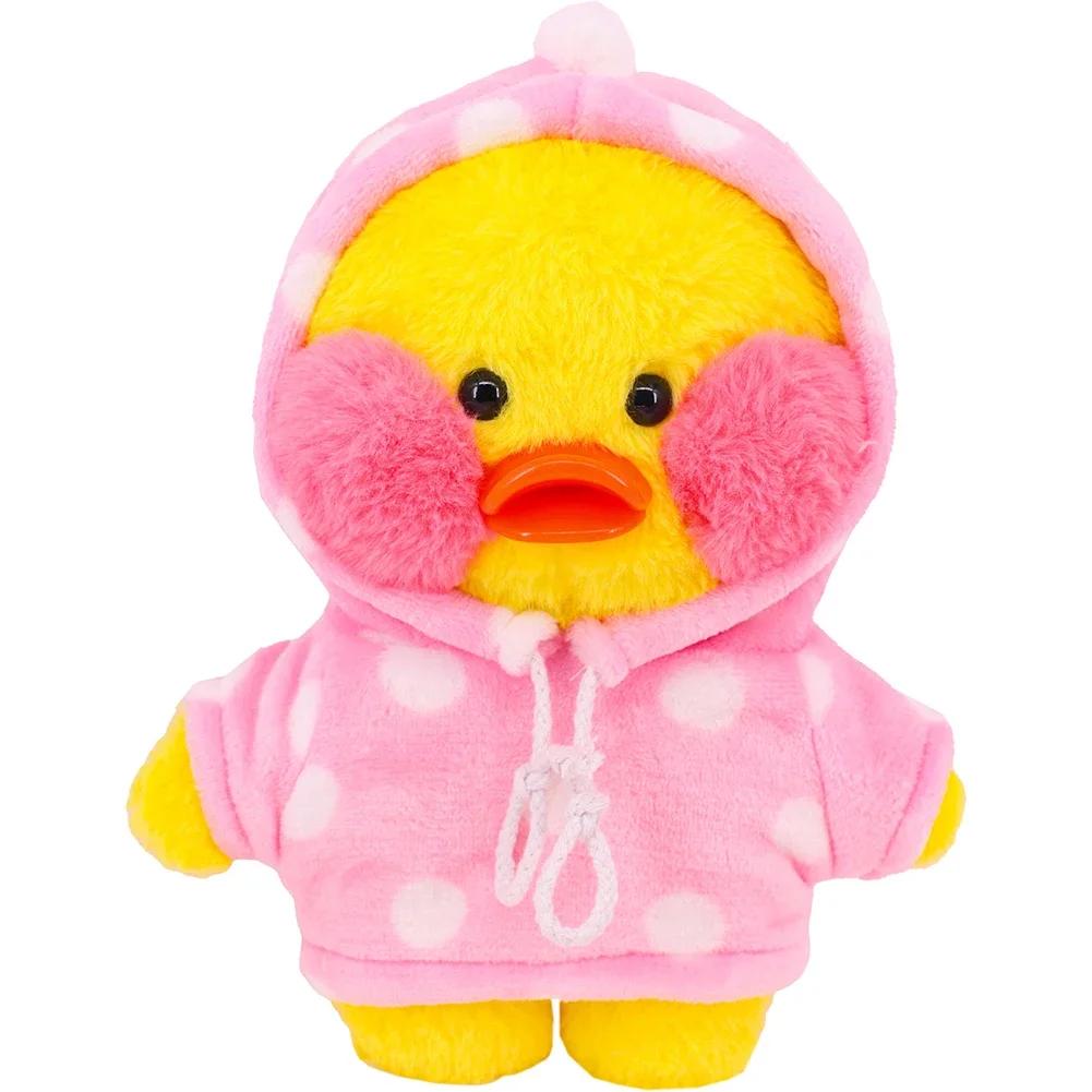 30Cm Cute Plush Doll'S Clothes Outfit Accessories For Cafe Lalafanfan Duck Clothes Doll Jumpsuit Color Match Hoodies Girl`S Gift