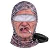 New 3D Face Printed Old Man Balaclava White Mustache Full Coverage Winter Mask Cover Stretch Elastic Funny Ski Mask