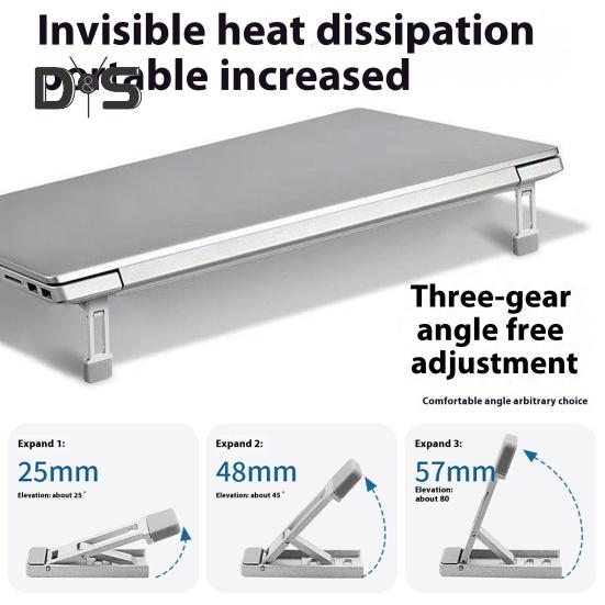 2Pcs Portable Laptop Stand Compact Design Portable Anti-Slip 3 Height Adjustment Notebook Bracket Computer Holders