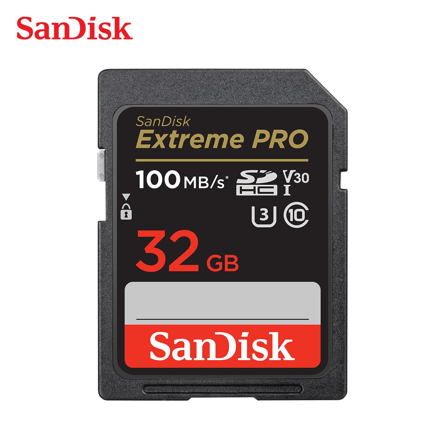 Карта памяти SanDisk Extreme PRO SD 128 ГБ, карта памяти SDHC SDXC UHS-I 32 ГБ, карта памяти C10 U3 V30 4K UHD Extreme SD Flash для цифровой зеркальной фотокамеры, камкордера 32GB
