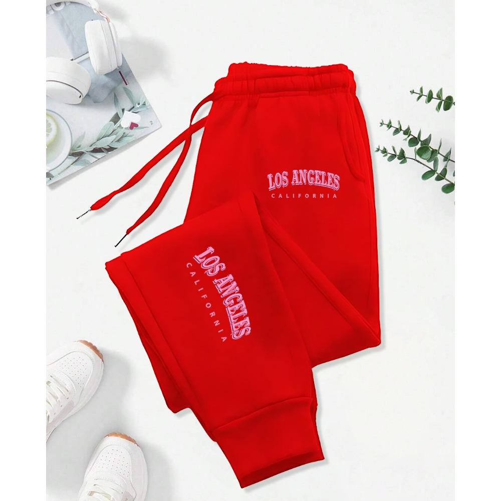 

Лос-Анджелес Калифорния Розовые Принты Принт Брюки Женские На кулиске Карман Спортивные Штаны Джоггеры Повседневные Осенние Брюки 3XL