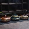 Ceramic Lotus Incense Burner  Enamel Painted Coil Holder Home Fragrance Lotus Burner Celadon Sandalwood Plate Aromatherapy Tower