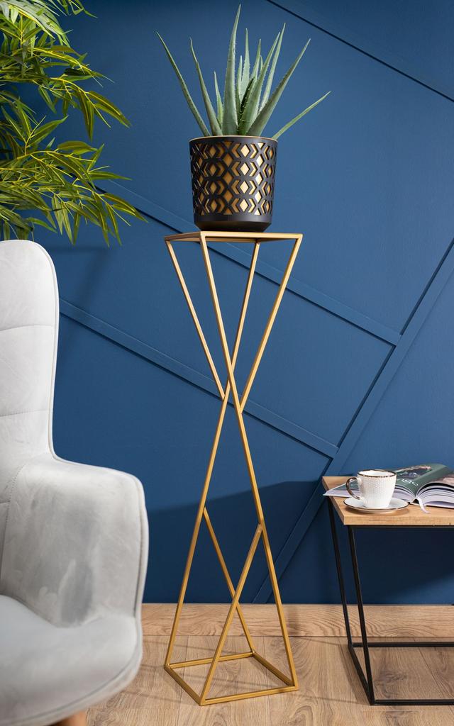Kwietnik Nowoczesny Loft Złoty 100 Cm