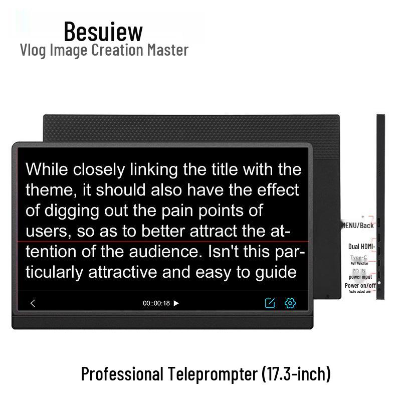 

8 TP170 Large Screen Universal Teleprompter for DSLR & Mirrorless Cameras - Ideal for Internet Celebrity Live Streaming