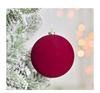 Conjunto de Enfeites de Bola de Natal Veludo Escuro Flocado Premium