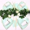Mint Green Gold Disposable Tableware Party Napkins Paper Plates Straw Cup Kids Birthday Party Supplies Favor Wedding Decoration
