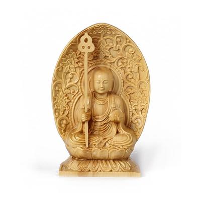 Miniature Buddha Statue Jizo Bodhisattva Boxwood Jizo Bodhisattva Statue Mizuko Jizo Jizo Statue Lucky Charm Amulet Wooden Carved Buddha Statue