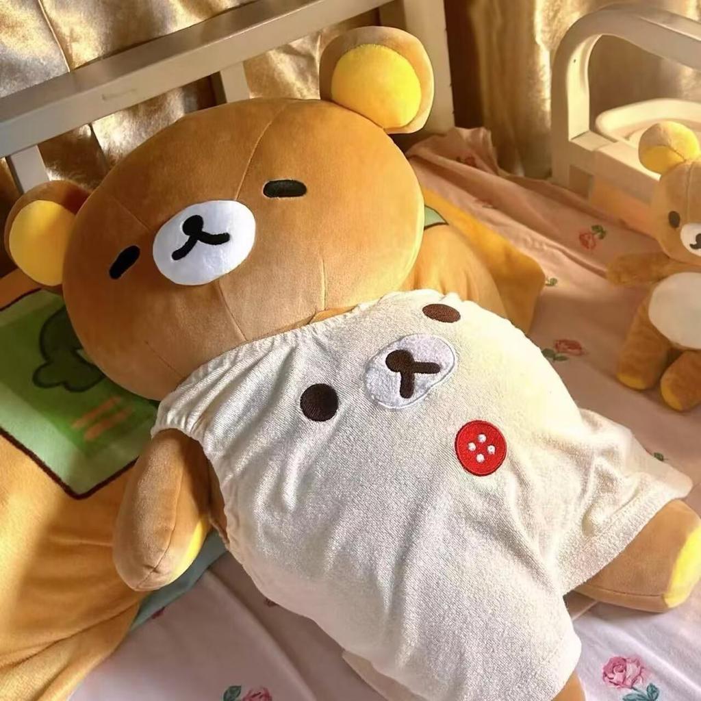 Large Rilakkuma Brother and Sister Bear Plush Dolls - Perfect for Sofa, Bed, or Birthday Gift