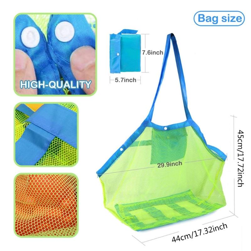 Large Size Net Bag Tote for Sand Toys Beach for Kids Collecting Shells Beach Mesh Children Sand Pool Supplies