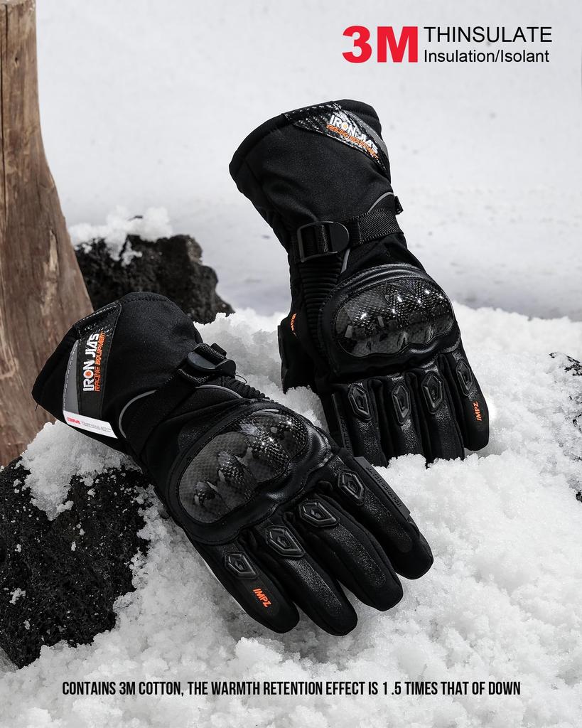 Winter Motorcycle CE1 Touchscreen 3M Thinsulate Carbon for and Perfect for Men and New Eve Gift Gloves, Certified, Cold-Resistant, Waterproof,