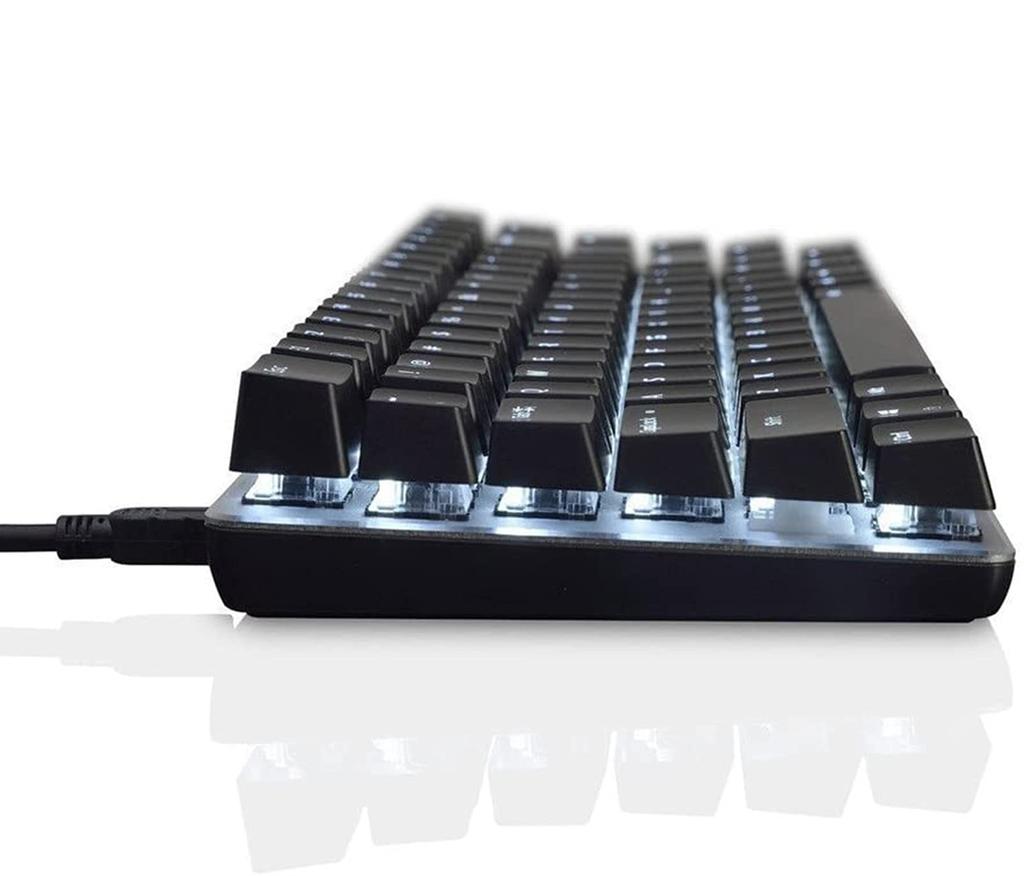 Ajazz AK33 Gaming Keyboard, 82 Keys, Anti-Collision, Waterproof, Mechanical Keyboard for DesktopLaptops, Wired, 18 Backlights, Detachable USB Cable