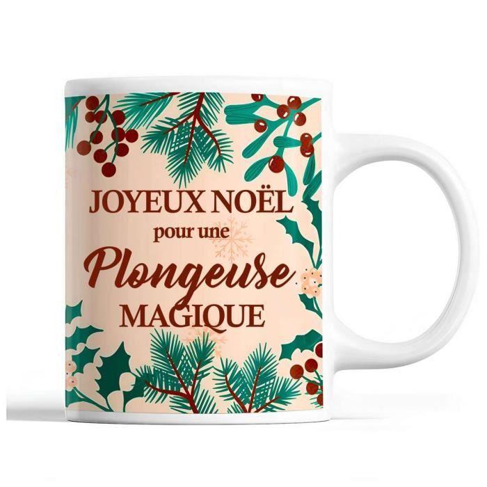Mug - Noël Plongeuse femme - Beige - 325 ml - Résistant lave-vaisselle et micro-onde