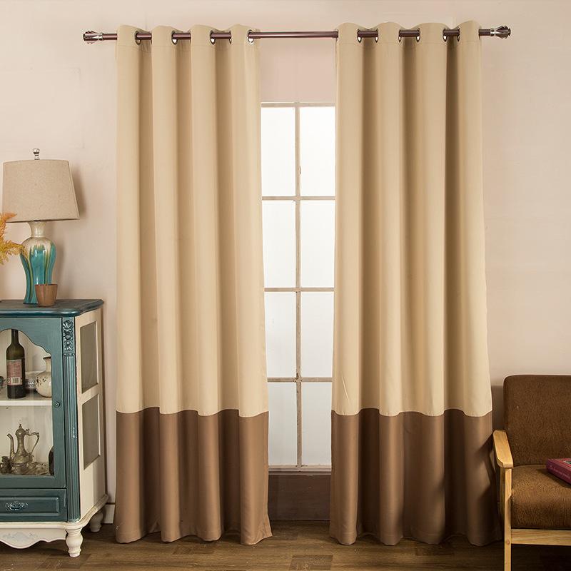 Keqiao Curtains Finished Curtains Solid Color Splicing Curtains Blackout Curtains Gradually Change Color Curtains