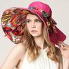 Sun Hats for Women Summer Large Beach Hat Flower Printed Wide Brim