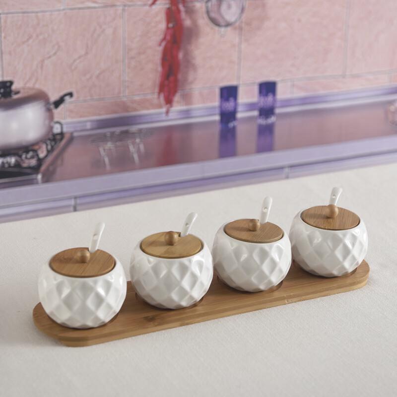 

LISM Ceramic Diamond Seasoning Jar Set