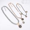 Exaggerated Casual Alloy Geometric Badge Coin Flower Pendant Multilayer Stacked Wear Chain Necklace Women's Necklace